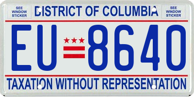 DC license plate EU8640
