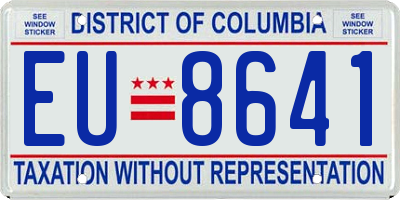 DC license plate EU8641