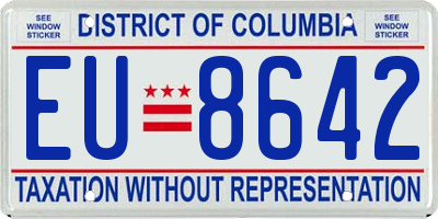 DC license plate EU8642