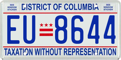 DC license plate EU8644