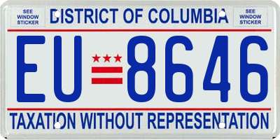 DC license plate EU8646