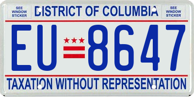 DC license plate EU8647