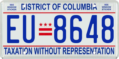 DC license plate EU8648