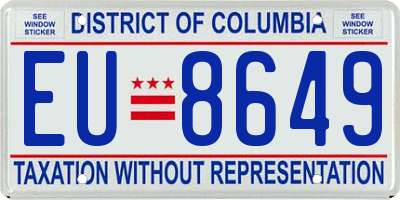 DC license plate EU8649