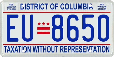 DC license plate EU8650