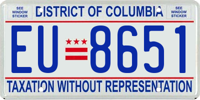 DC license plate EU8651