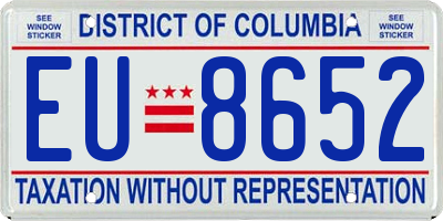 DC license plate EU8652