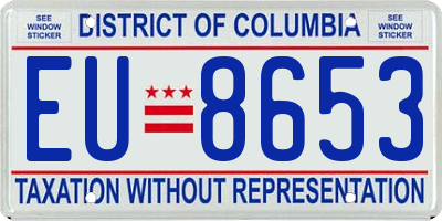DC license plate EU8653