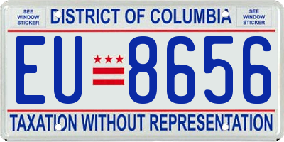 DC license plate EU8656