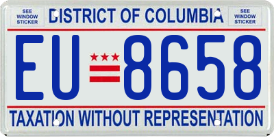 DC license plate EU8658