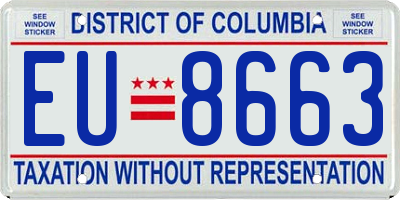 DC license plate EU8663