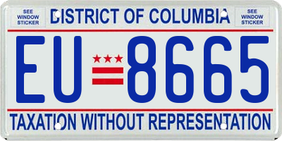 DC license plate EU8665