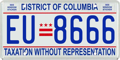 DC license plate EU8666