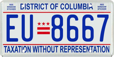 DC license plate EU8667