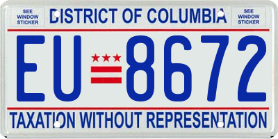 DC license plate EU8672