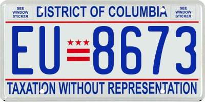 DC license plate EU8673