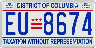 DC license plate EU8674
