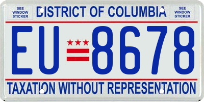 DC license plate EU8678
