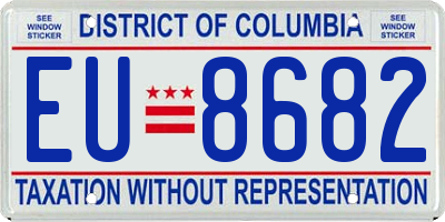 DC license plate EU8682