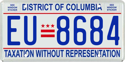 DC license plate EU8684