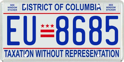 DC license plate EU8685