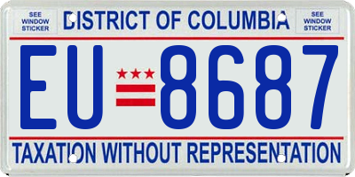 DC license plate EU8687