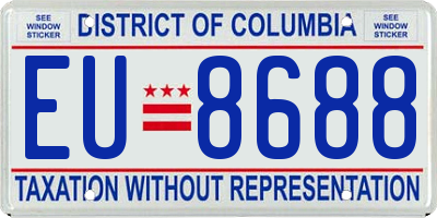 DC license plate EU8688