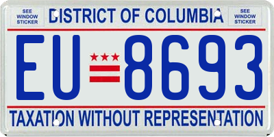 DC license plate EU8693