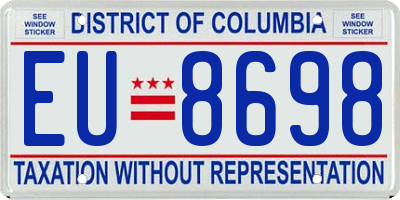 DC license plate EU8698