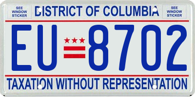 DC license plate EU8702