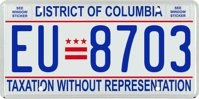 DC license plate EU8703