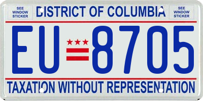 DC license plate EU8705