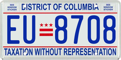 DC license plate EU8708