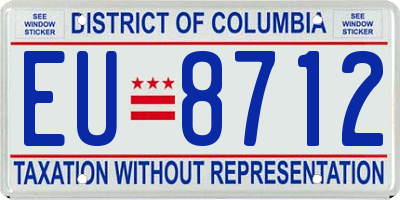 DC license plate EU8712