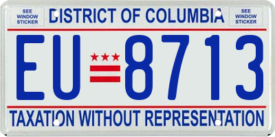 DC license plate EU8713