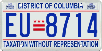 DC license plate EU8714