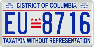 DC license plate EU8716