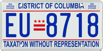DC license plate EU8718