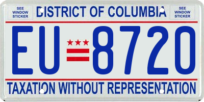 DC license plate EU8720