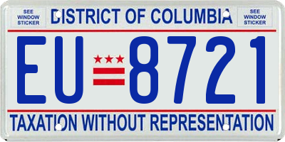 DC license plate EU8721