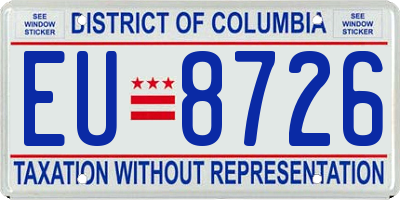 DC license plate EU8726