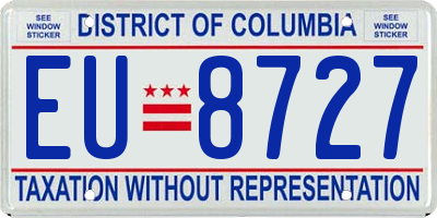 DC license plate EU8727
