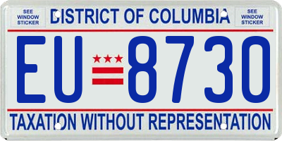 DC license plate EU8730