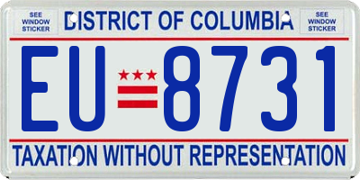 DC license plate EU8731