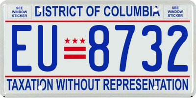 DC license plate EU8732