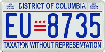 DC license plate EU8735