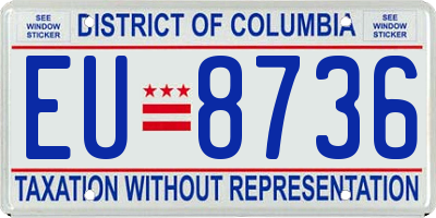 DC license plate EU8736
