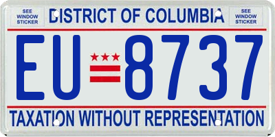 DC license plate EU8737