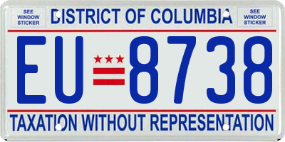 DC license plate EU8738
