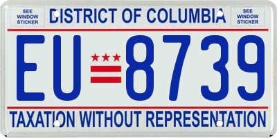 DC license plate EU8739